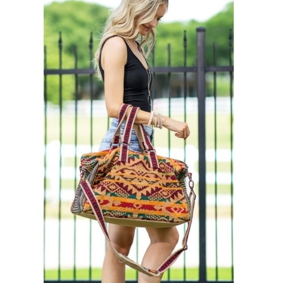 Karma-Bohemian West Print Travel Bag - Picture 11 of 13
